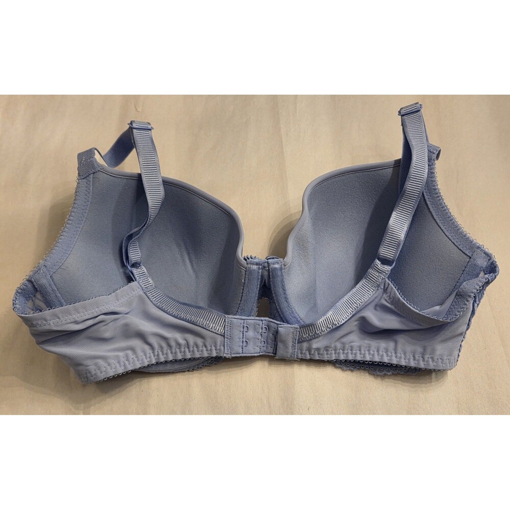 NWT Wacoal Lace Trim T-Shirt Bra 34D Periwinkle Blue Underwire Smooth Cups - Picture 4 of 9